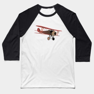 Red World War I Biplane Baseball T-Shirt